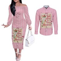 We Whisk You A Merry Christmas Couples Matching Off The Shoulder Long Sleeve Dress and Long Sleeve Button Shirt Cute Style - Wonder Print Shop