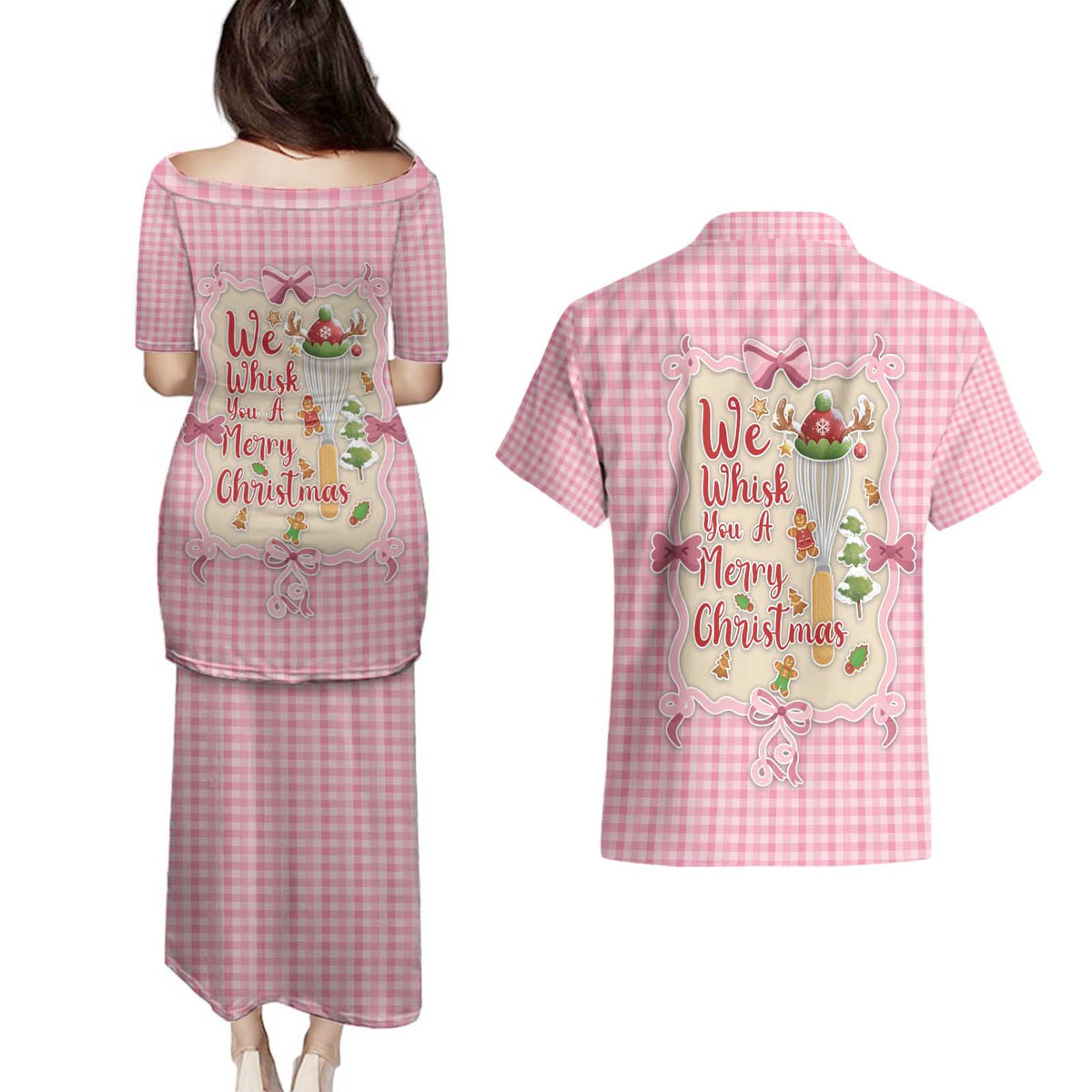 We Whisk You A Merry Christmas Couples Matching Puletasi and Hawaiian Shirt Cute Style - Wonder Print Shop