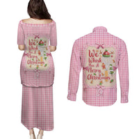 We Whisk You A Merry Christmas Couples Matching Puletasi and Long Sleeve Button Shirt Cute Style - Wonder Print Shop
