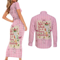 We Whisk You A Merry Christmas Couples Matching Short Sleeve Bodycon Dress and Long Sleeve Button Shirt Cute Style - Wonder Print Shop