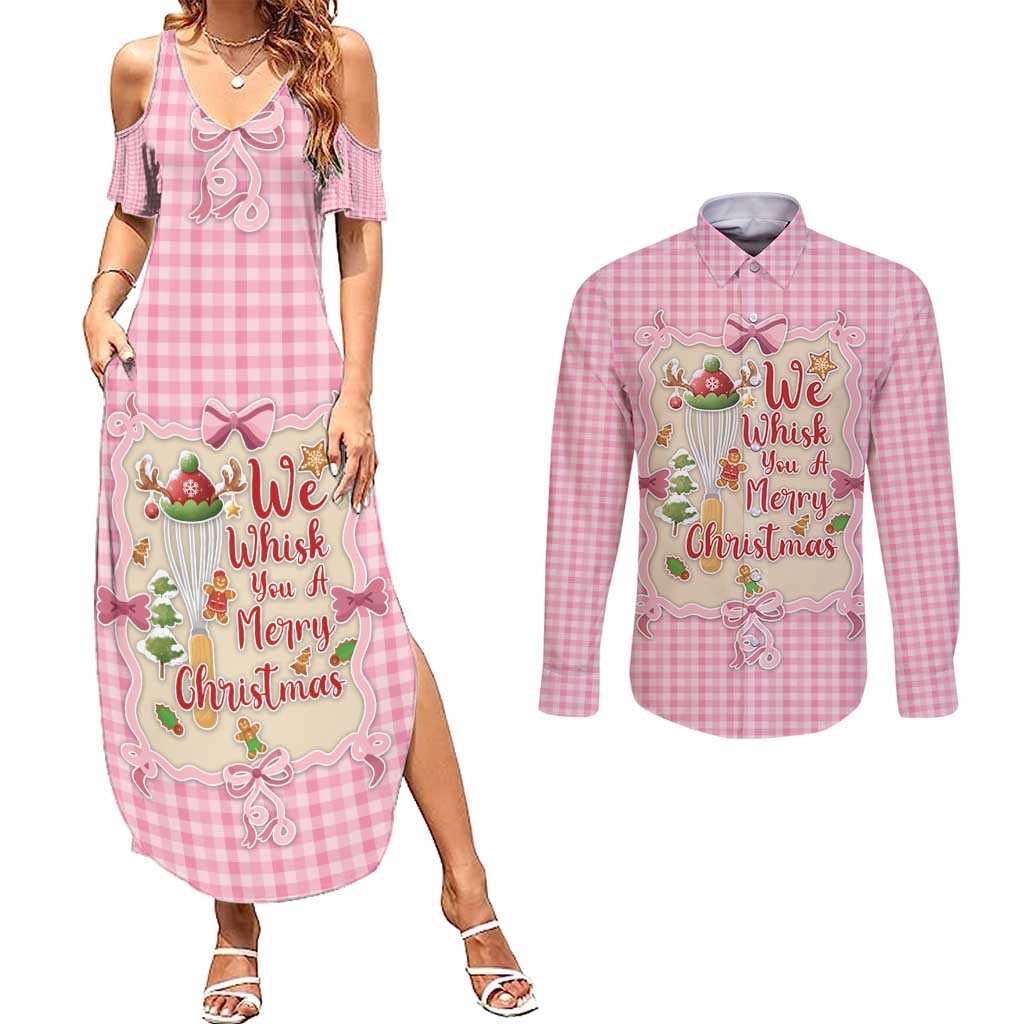 We Whisk You A Merry Christmas Couples Matching Summer Maxi Dress and Long Sleeve Button Shirt Cute Style - Wonder Print Shop