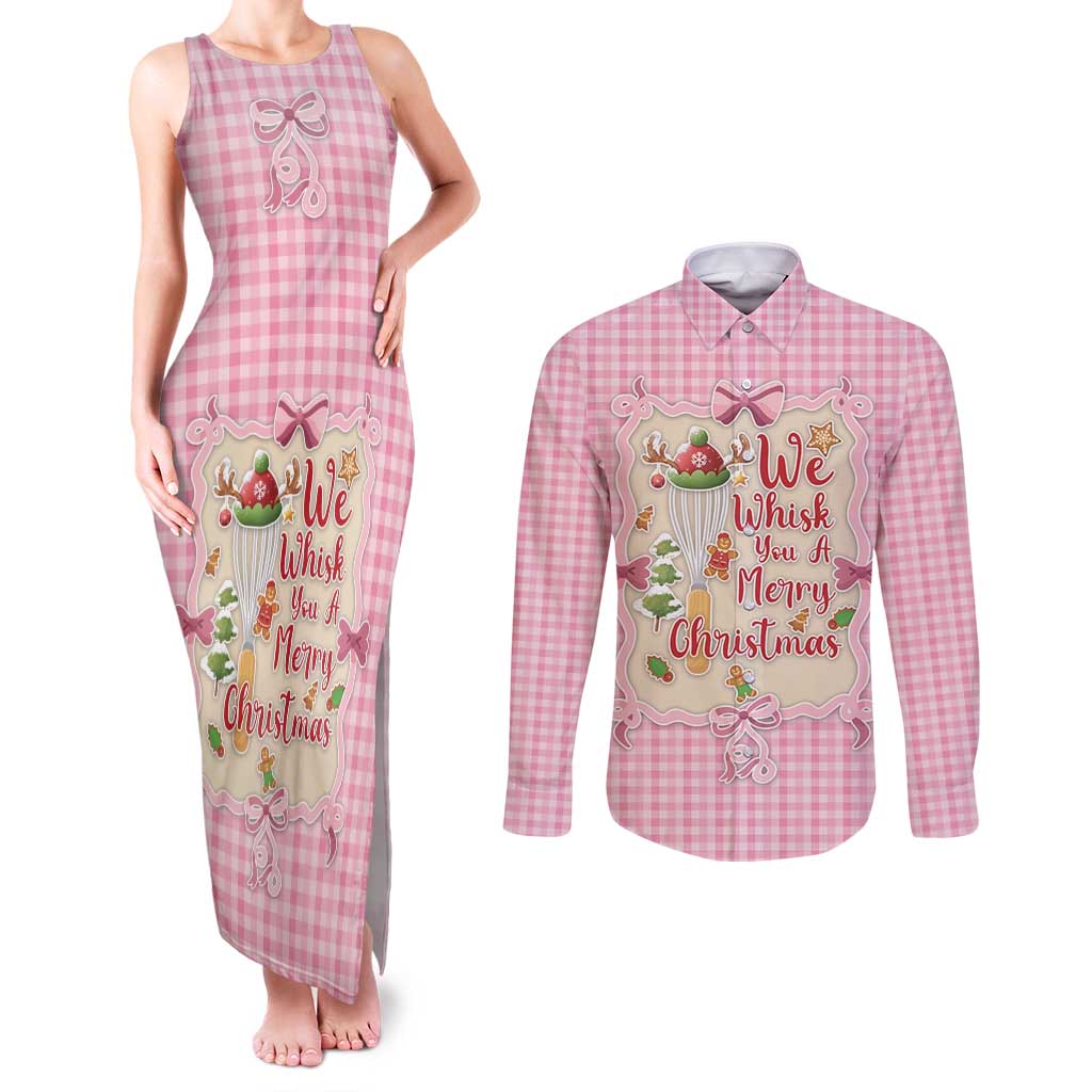 We Whisk You A Merry Christmas Couples Matching Tank Maxi Dress and Long Sleeve Button Shirt Cute Style - Wonder Print Shop