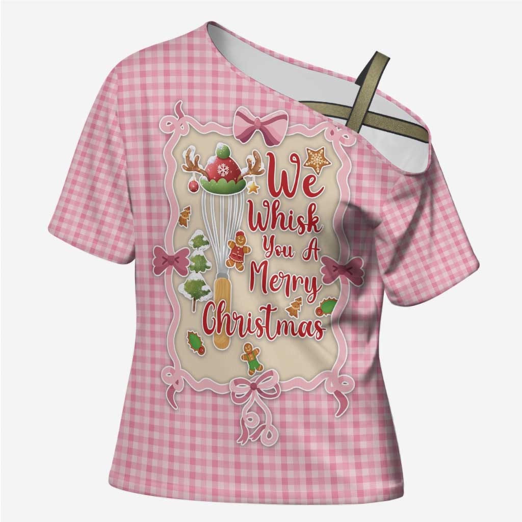 We Whisk You A Merry Christmas Cross Shoulder Shirt Cute Style - Wonder Print Shop