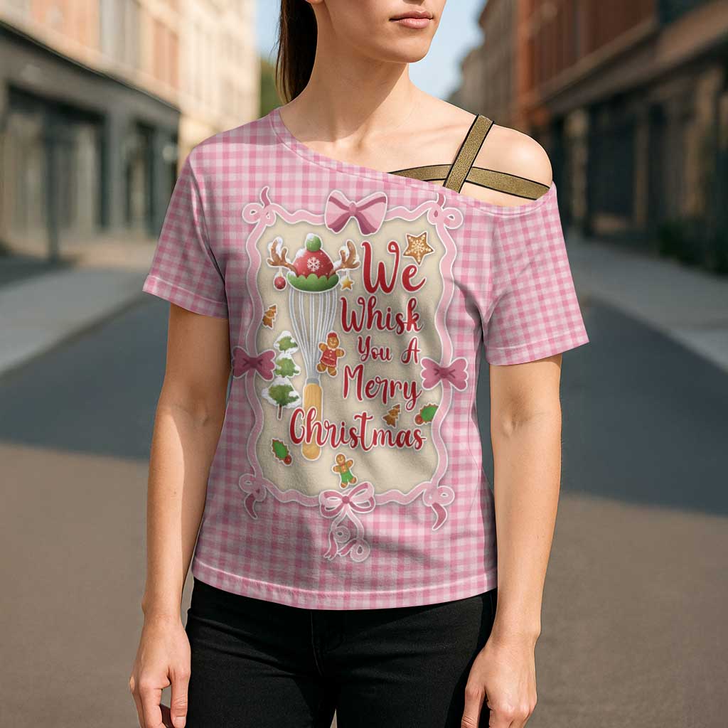 We Whisk You A Merry Christmas Cross Shoulder Shirt Cute Style - Wonder Print Shop