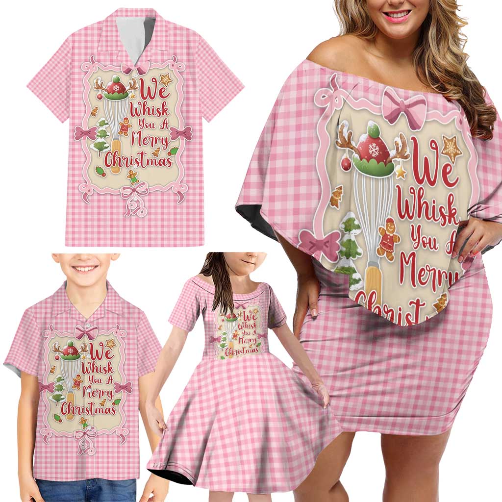 We Whisk You A Merry Christmas Family Matching Off Shoulder Short Dress and Hawaiian Shirt Cute Style - Wonder Print Shop