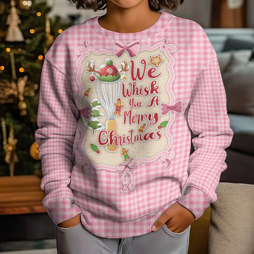 We Whisk You A Merry Christmas Kid Ugly Christmas Sweater Cute Style - Wonder Print Shop