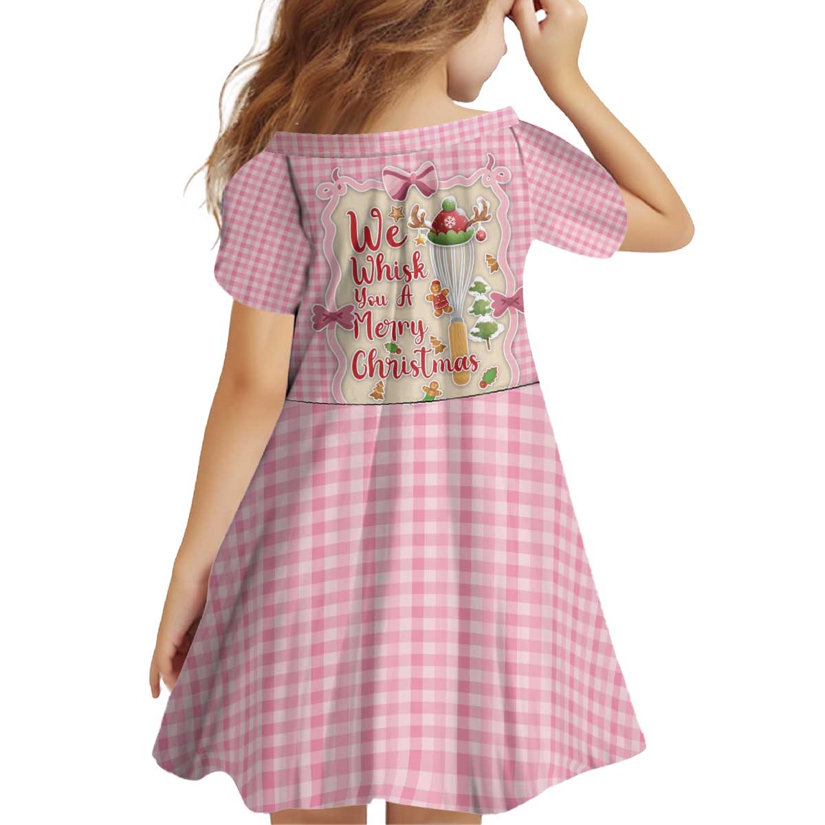 We Whisk You A Merry Christmas Kid Short Sleeve Dress Cute Style - Wonder Print Shop