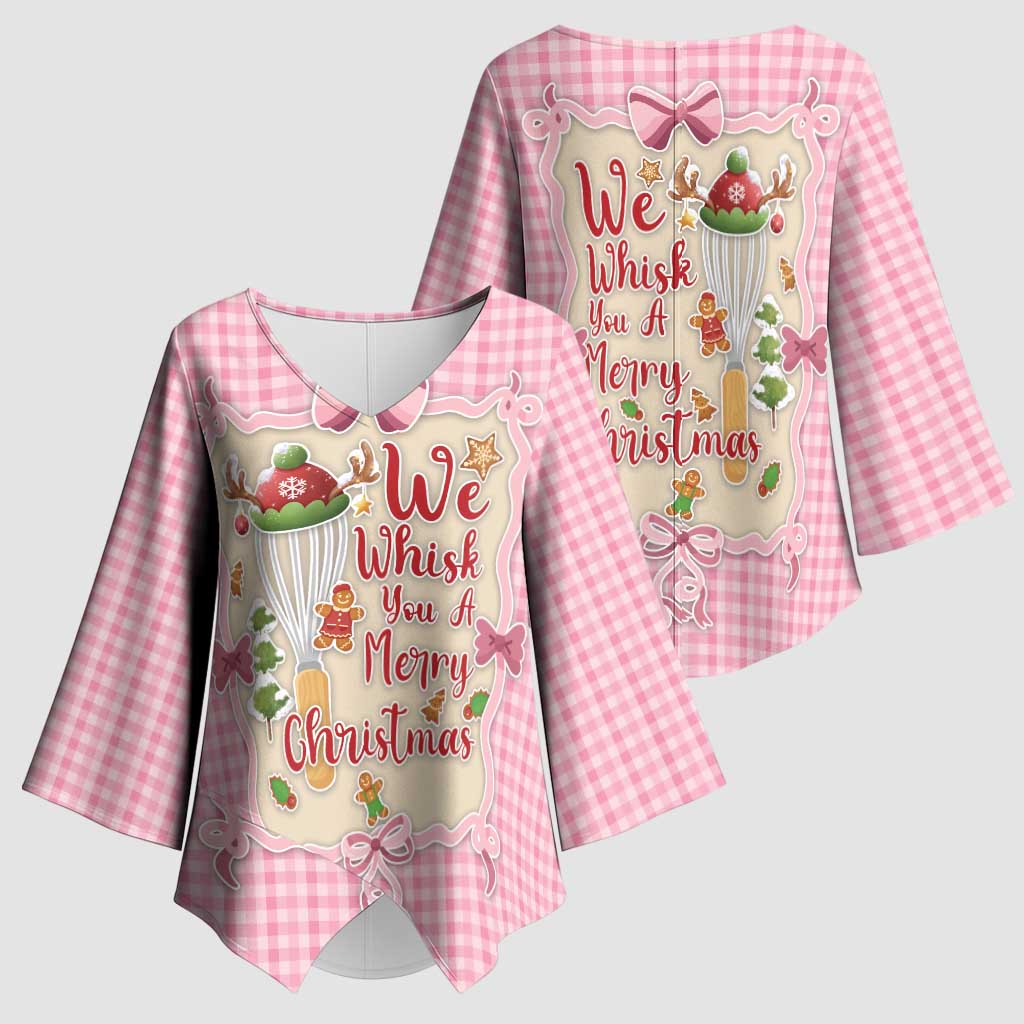 We Whisk You A Merry Christmas Kimono Sleeve Blouse Cute Style - Wonder Print Shop