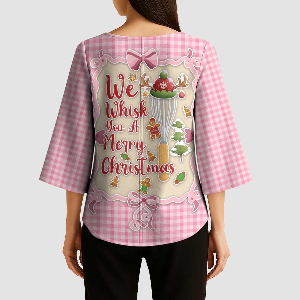 We Whisk You A Merry Christmas Kimono Sleeve Blouse Cute Style - Wonder Print Shop