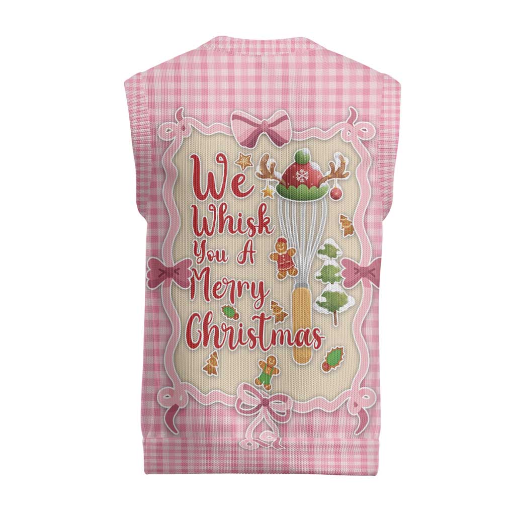 We Whisk You A Merry Christmas Christmas Knitted V-Neck Vest Cute Style - Wonder Print Shop