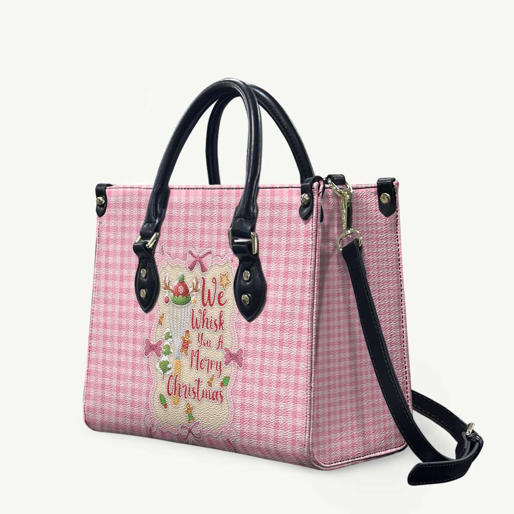 We Whisk You A Merry Christmas Leather Bag Cute Style - Wonder Print Shop
