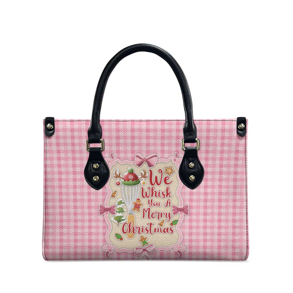 We Whisk You A Merry Christmas Leather Bag Cute Style - Wonder Print Shop
