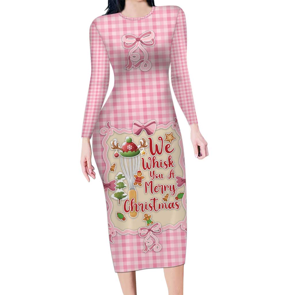 We Whisk You A Merry Christmas Long Sleeve Bodycon Dress Cute Style - Wonder Print Shop