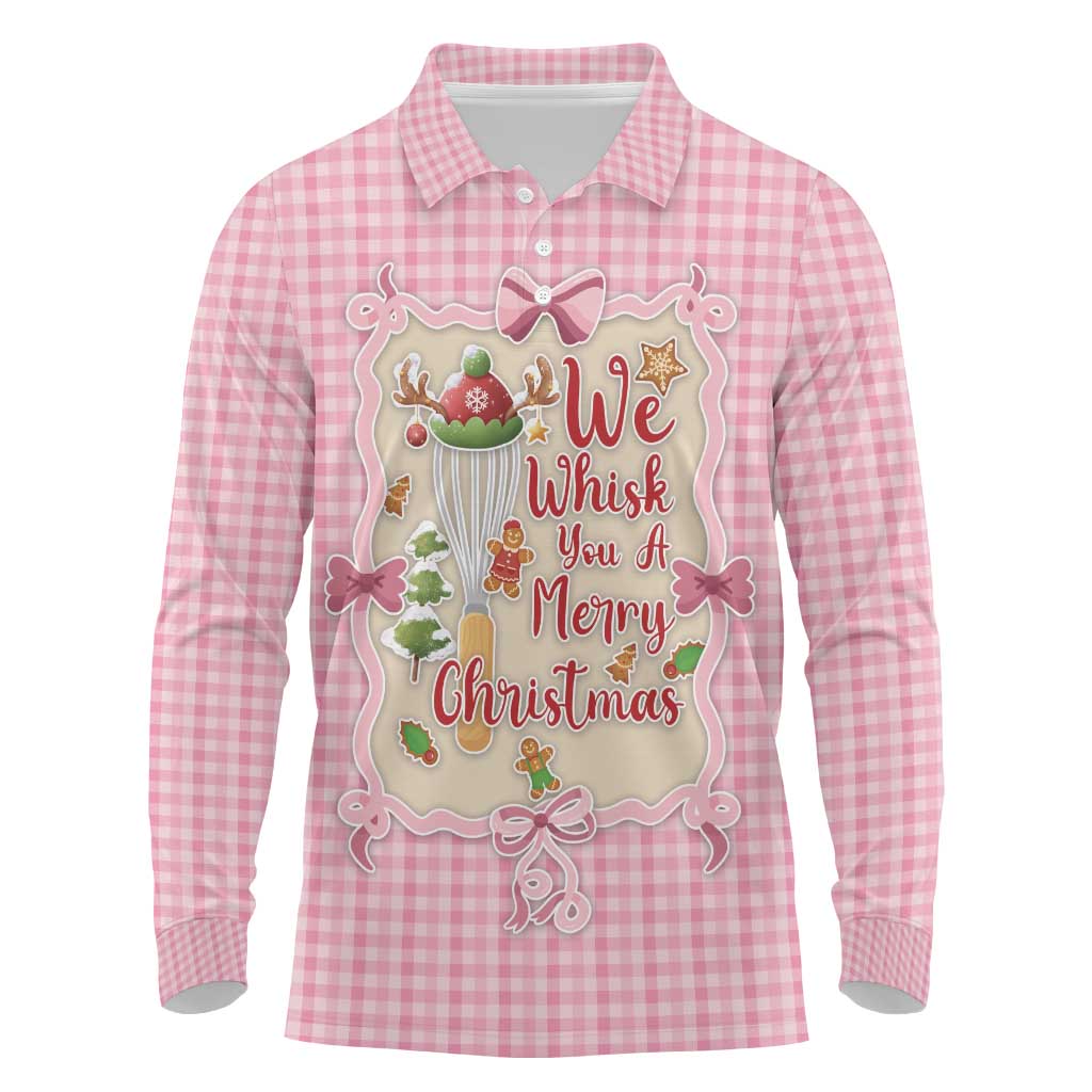 We Whisk You A Merry Christmas Long Sleeve Polo Shirt Cute Style - Wonder Print Shop