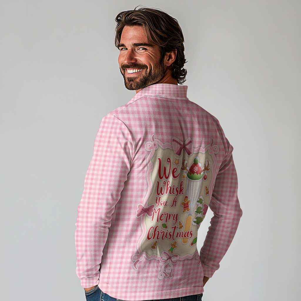 We Whisk You A Merry Christmas Long Sleeve Polo Shirt Cute Style - Wonder Print Shop