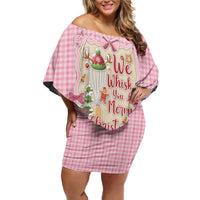 We Whisk You A Merry Christmas Off Shoulder Short Dress Cute Style - Wonder Print Shop