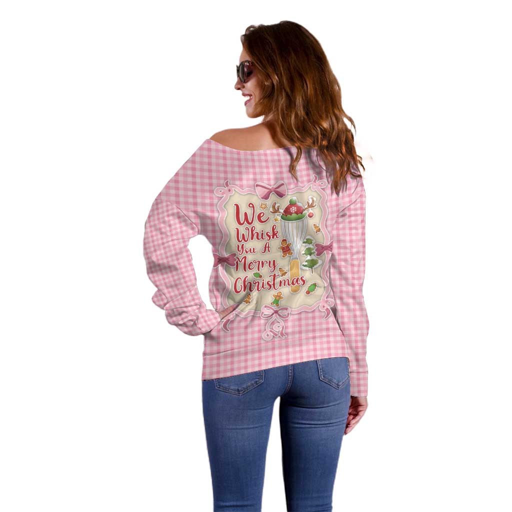We Whisk You A Merry Christmas Off Shoulder Sweater Cute Style - Wonder Print Shop