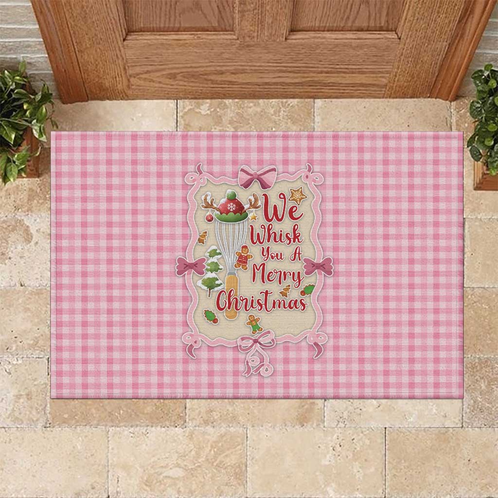 We Whisk You A Merry Christmas Rubber Doormat Cute Style - Wonder Print Shop