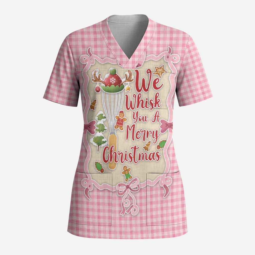 We Whisk You A Merry Christmas Scrub Top Cute Style - Wonder Print Shop