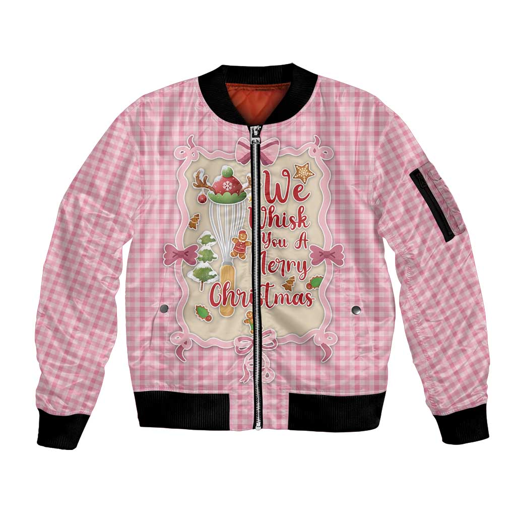 We Whisk You A Merry Christmas Sleeve Zip Bomber Jacket Cute Style - Wonder Print Shop
