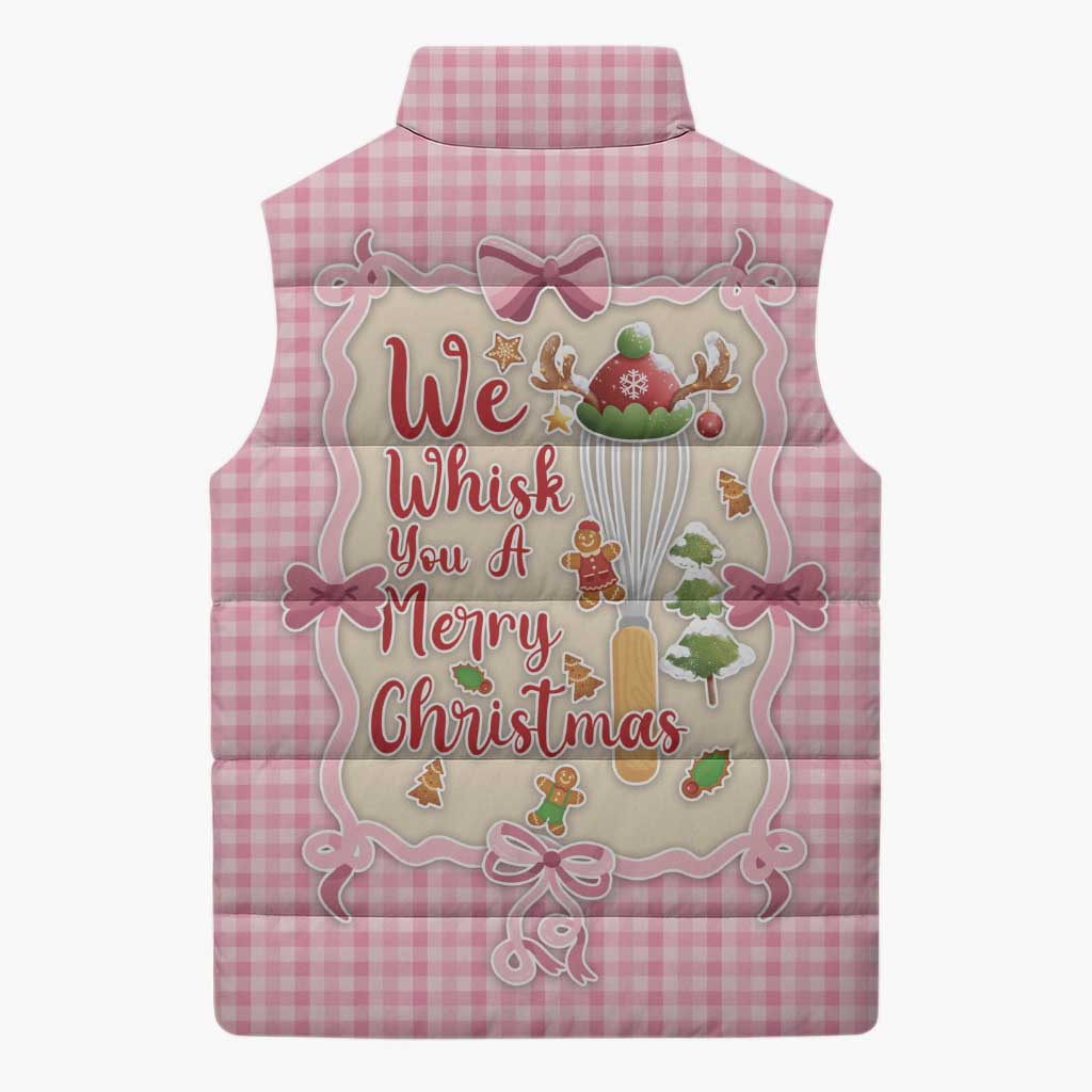 We Whisk You A Merry Christmas Sleeveless Puffer Jacket Cute Style - Wonder Print Shop