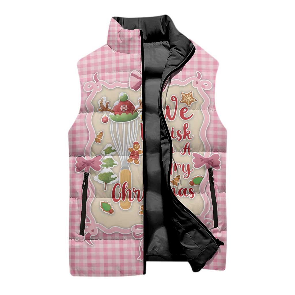 We Whisk You A Merry Christmas Sleeveless Puffer Jacket Cute Style - Wonder Print Shop