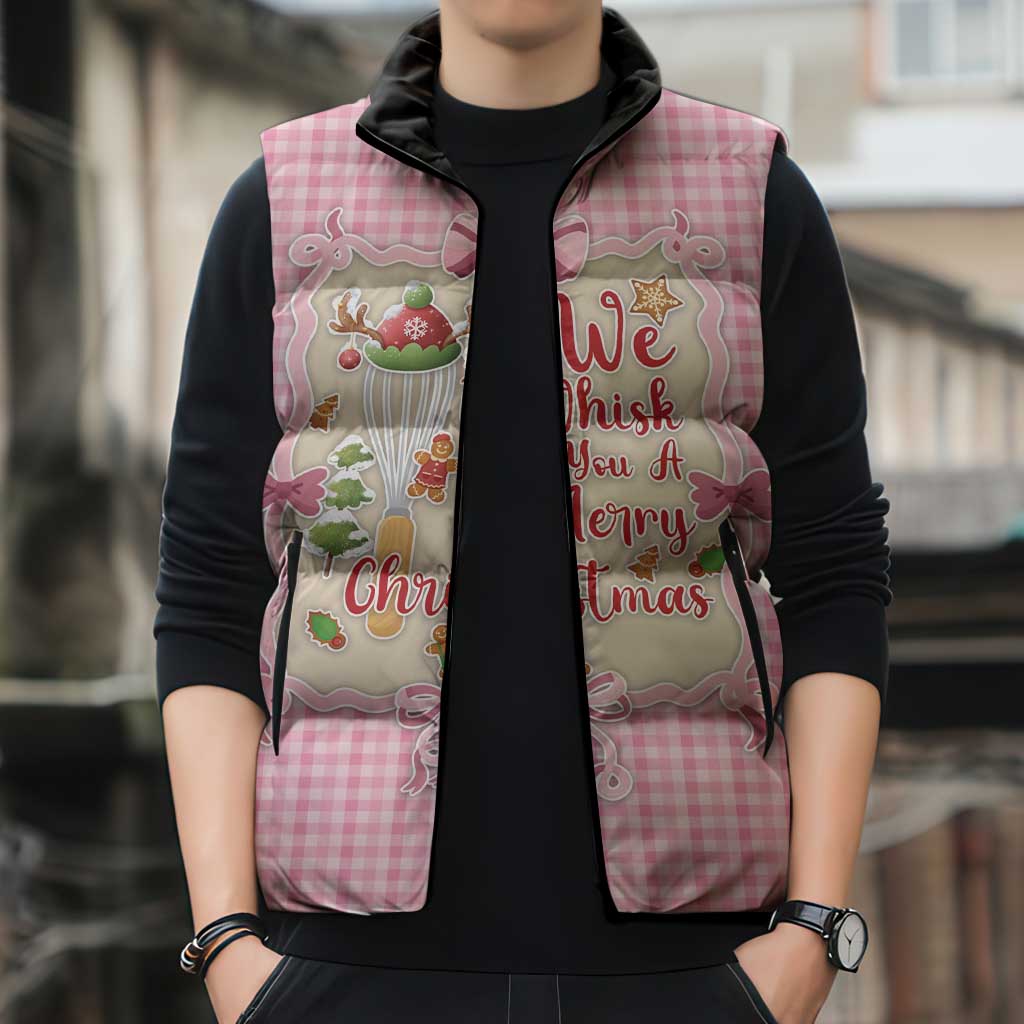 We Whisk You A Merry Christmas Sleeveless Puffer Jacket Cute Style - Wonder Print Shop