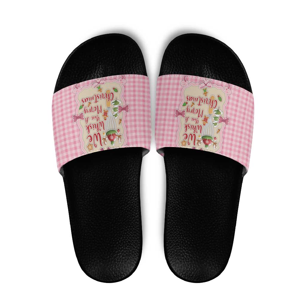 We Whisk You A Merry Christmas Slide Sandals Cute Style - Wonder Print Shop