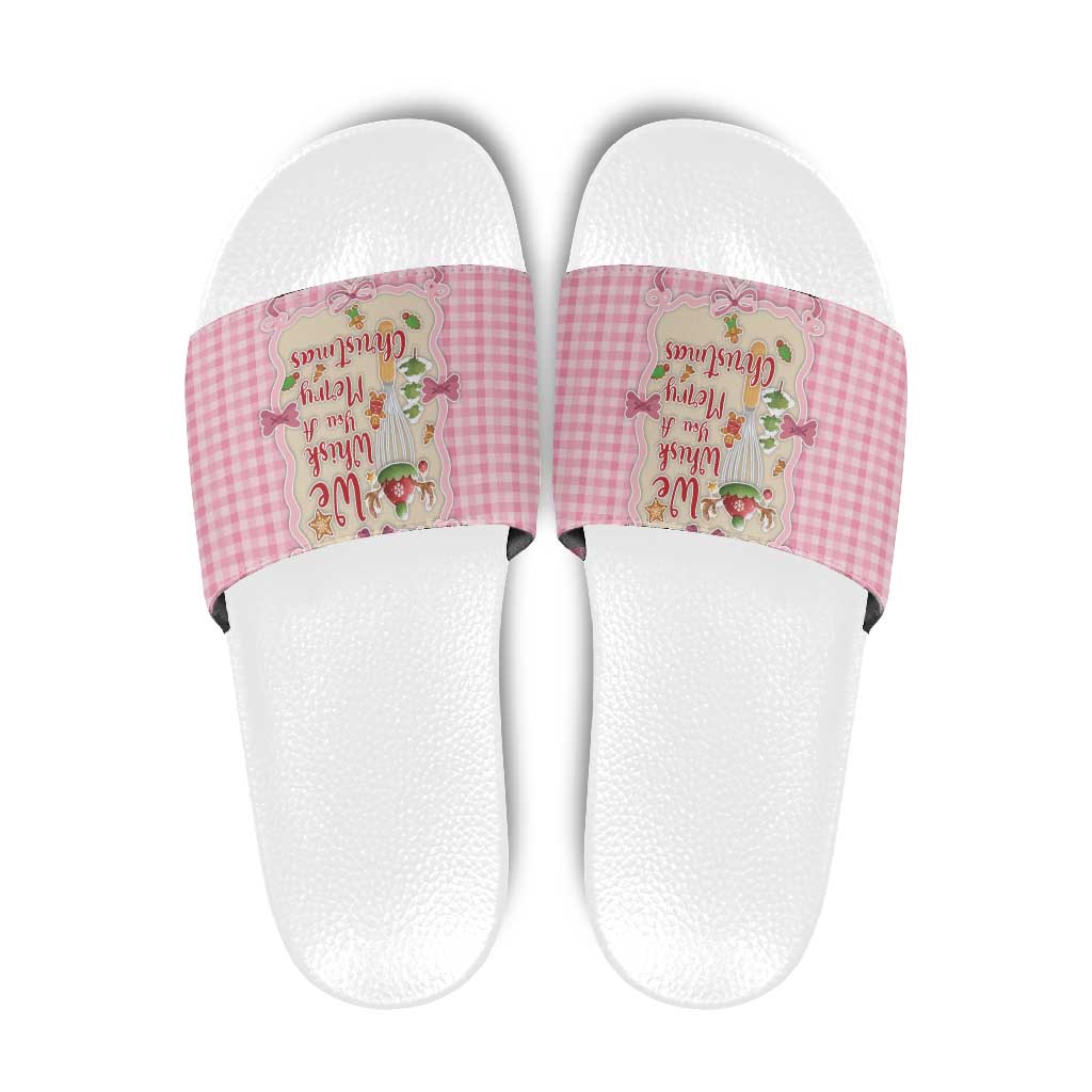 We Whisk You A Merry Christmas Slide Sandals Cute Style - Wonder Print Shop
