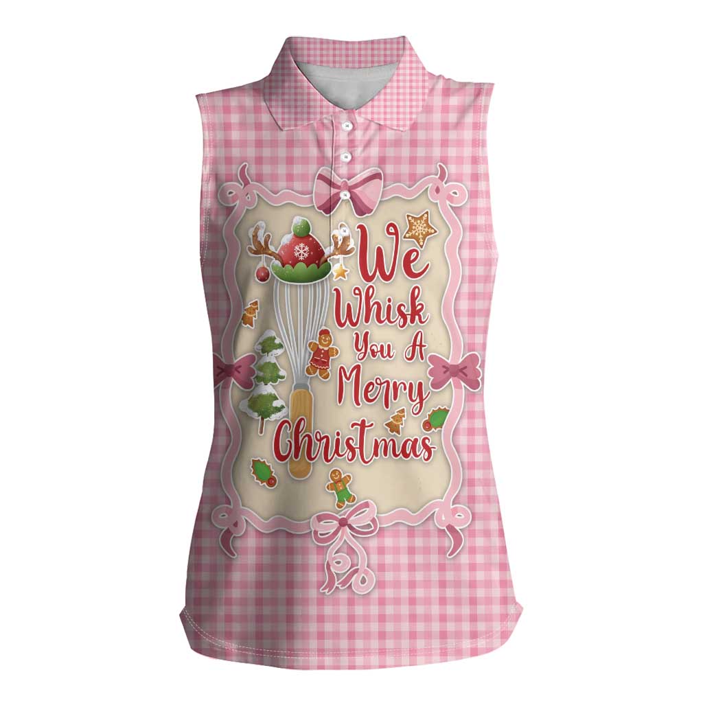 We Whisk You A Merry Christmas Women Sleeveless Polo Shirt Cute Style - Wonder Print Shop