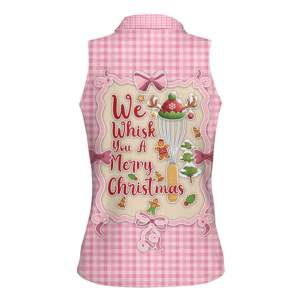 We Whisk You A Merry Christmas Women Sleeveless Polo Shirt Cute Style - Wonder Print Shop