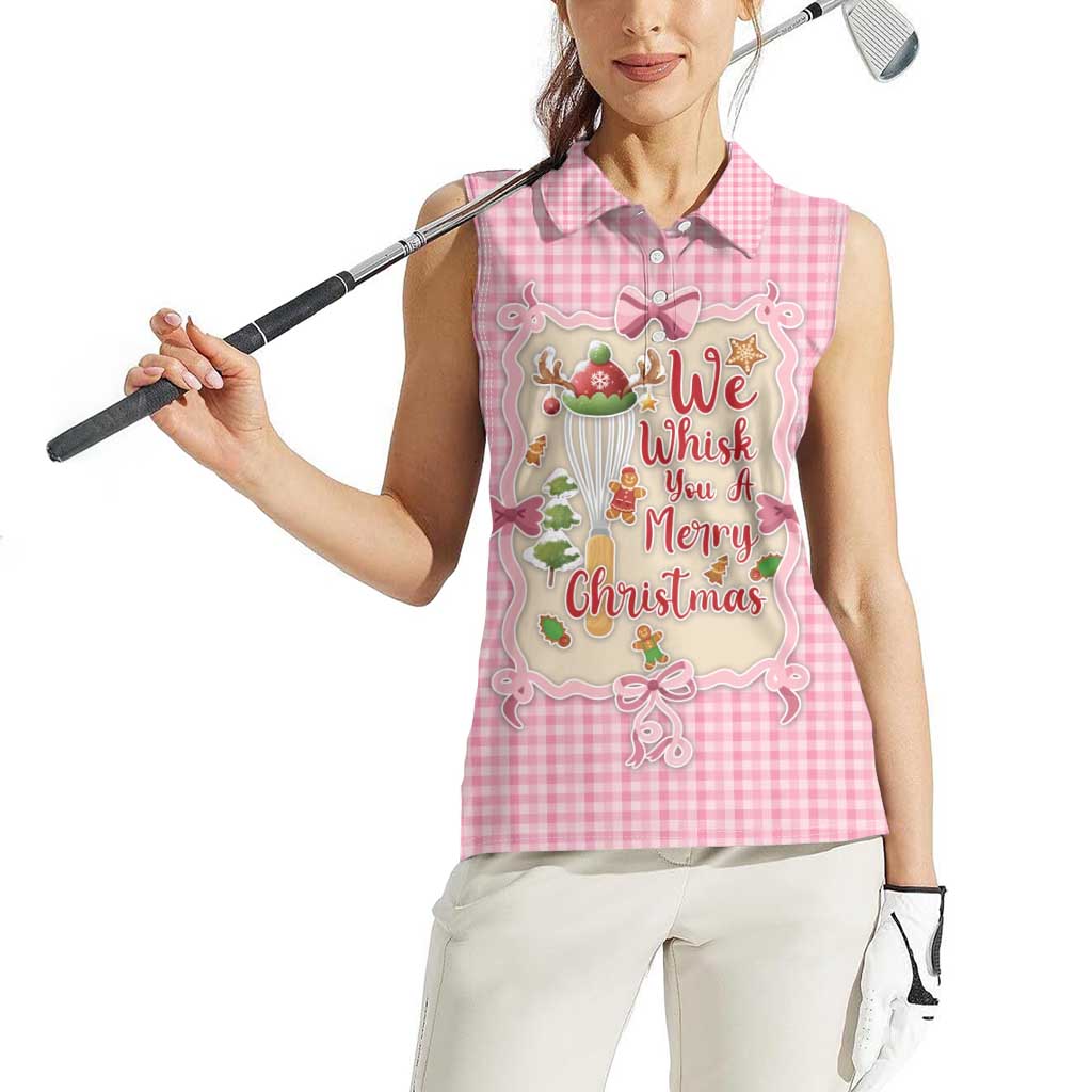 We Whisk You A Merry Christmas Women Sleeveless Polo Shirt Cute Style - Wonder Print Shop