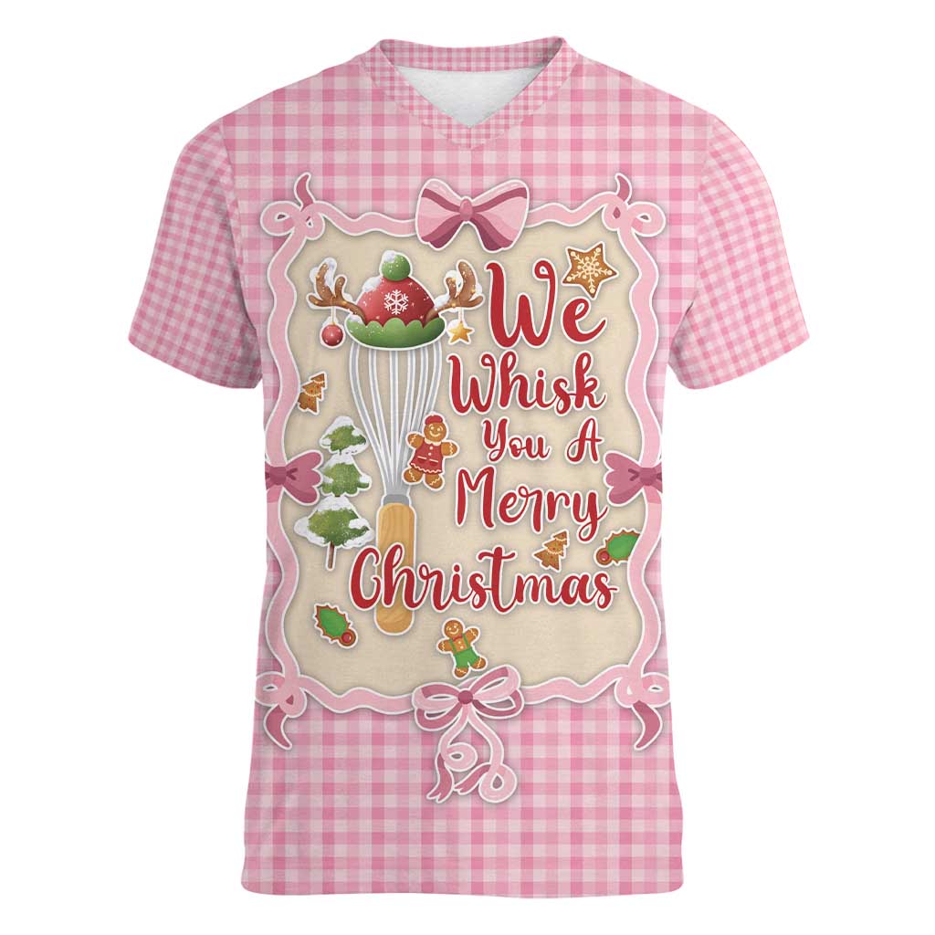 We Whisk You A Merry Christmas Women V-Neck T-Shirt Cute Style - Wonder Print Shop