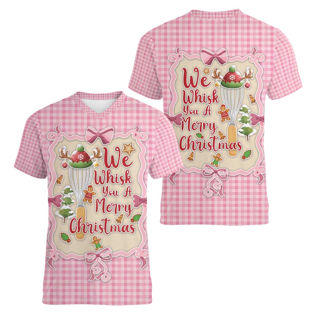 We Whisk You A Merry Christmas Women V-Neck T-Shirt Cute Style - Wonder Print Shop