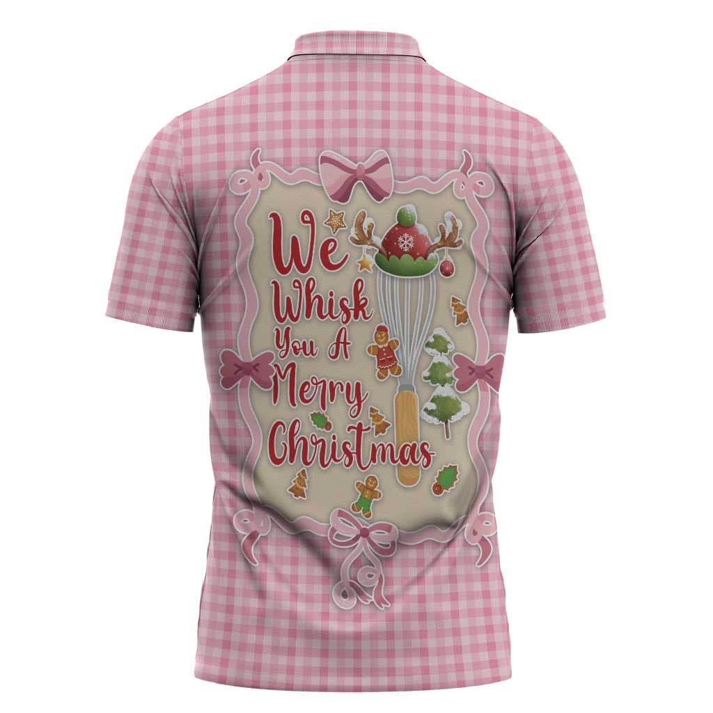 We Whisk You A Merry Christmas Zipper Polo Shirt Cute Style - Wonder Print Shop