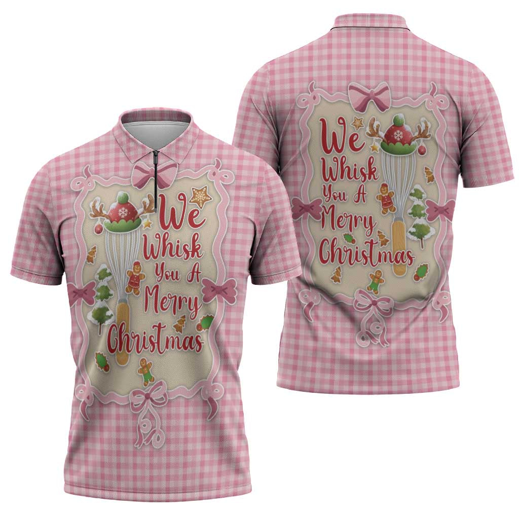 We Whisk You A Merry Christmas Zipper Polo Shirt Cute Style - Wonder Print Shop