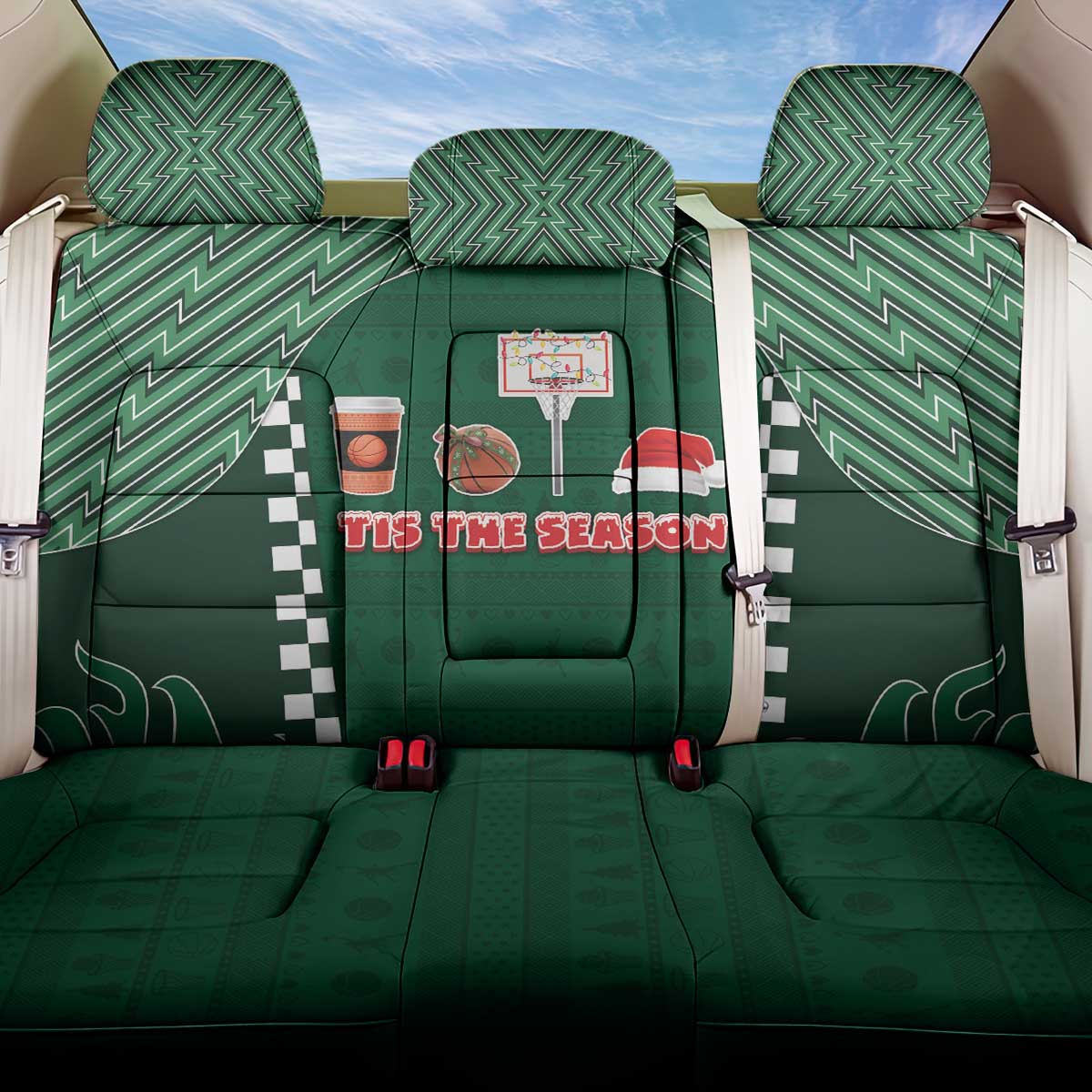 Basketball Christmas Back Car Seat Cover Tis The Season - Wonder Print Shop
