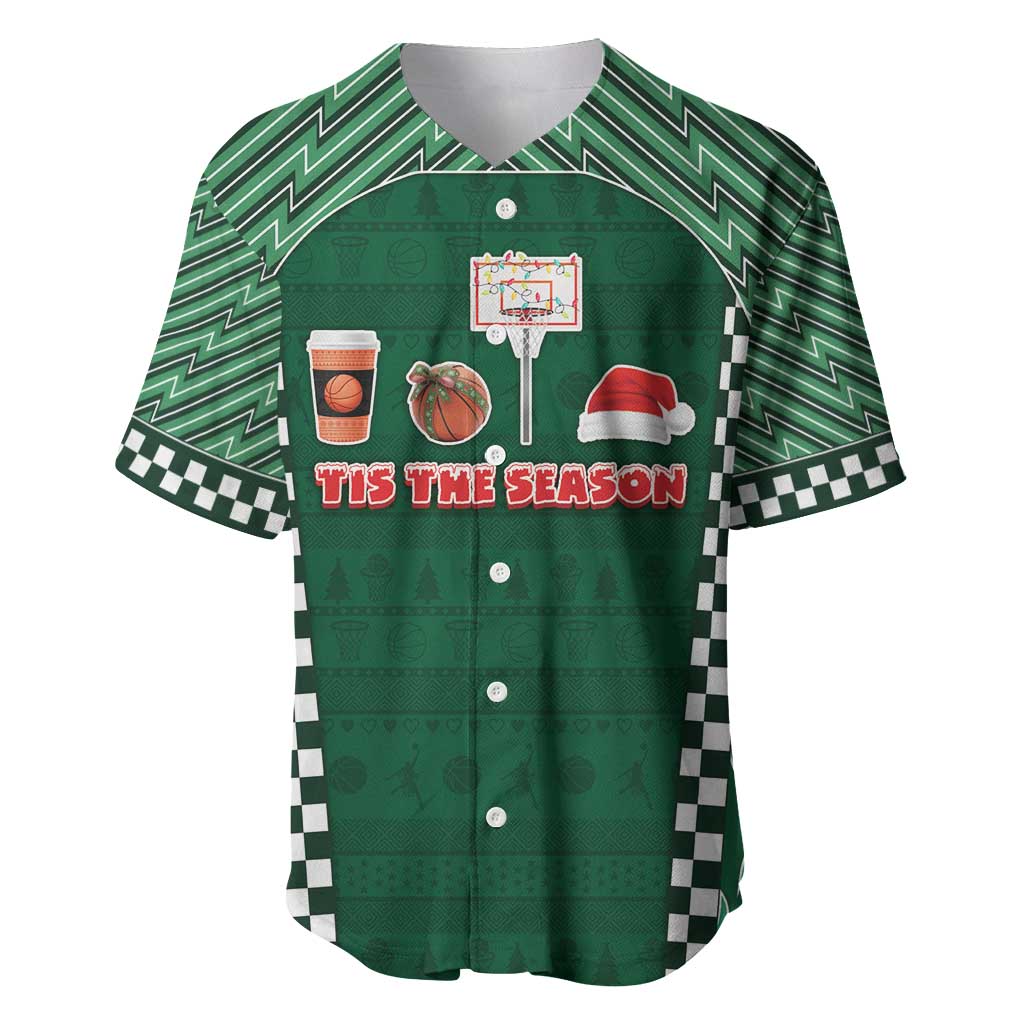 Basketball Christmas Baseball Jersey Tis The Season - Wonder Print Shop