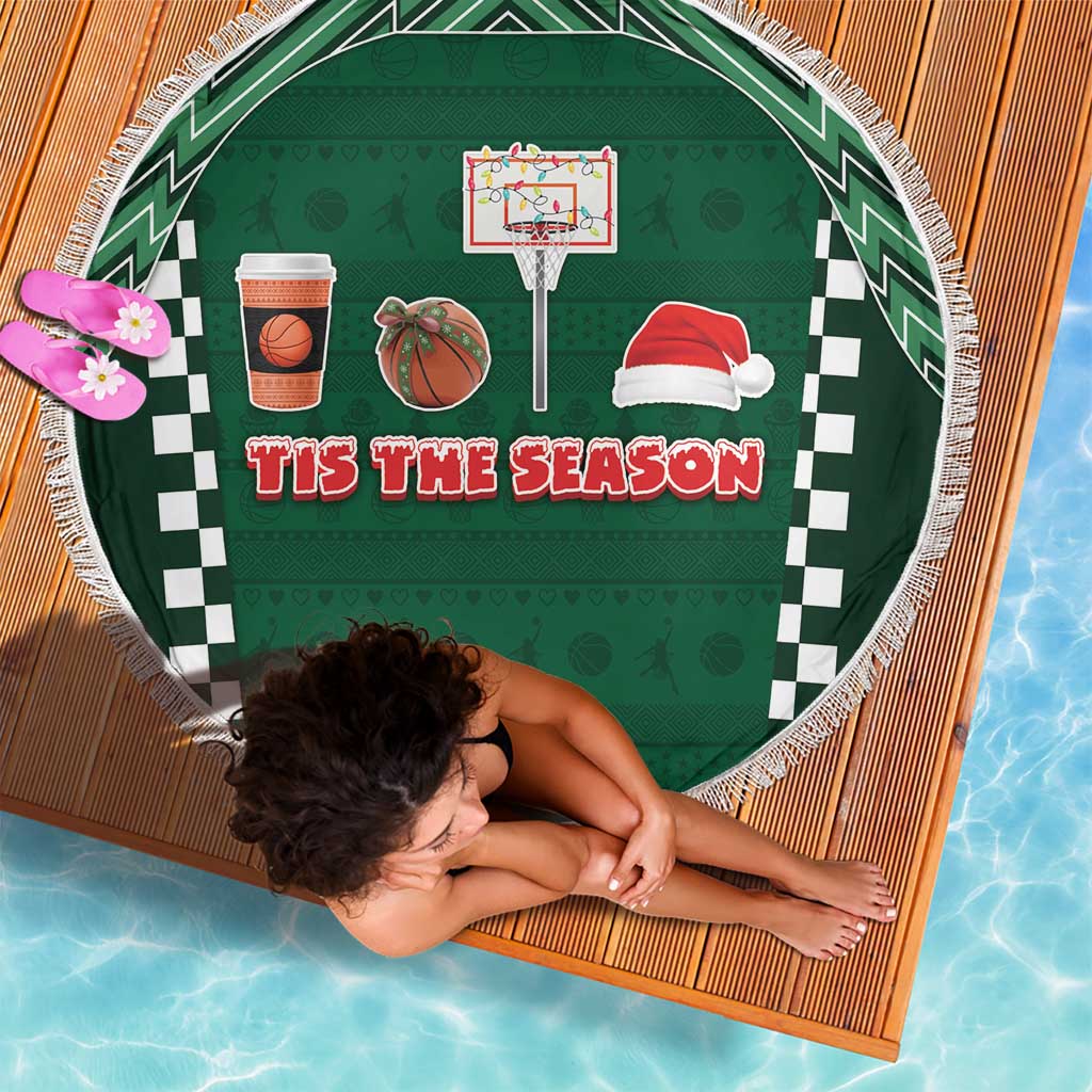 Basketball Christmas Beach Blanket Tis The Season - Wonder Print Shop