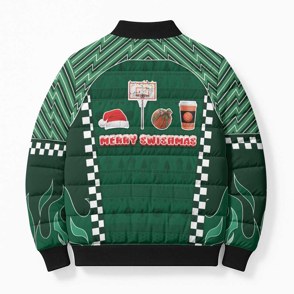 Basketball Christmas Bomber Puffer Jacket Tis The Season - Wonder Print Shop