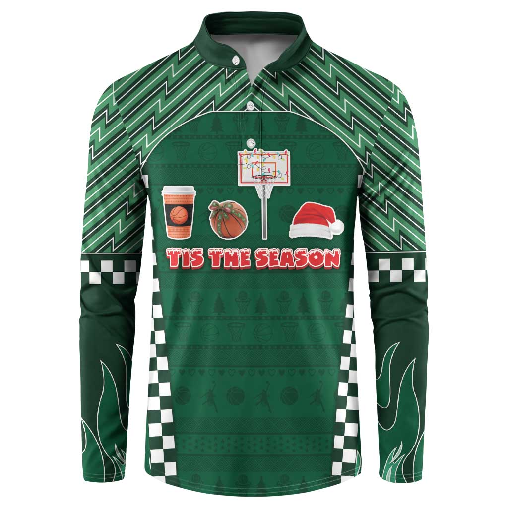 Basketball Christmas Button Sweatshirt Tis The Season - Wonder Print Shop