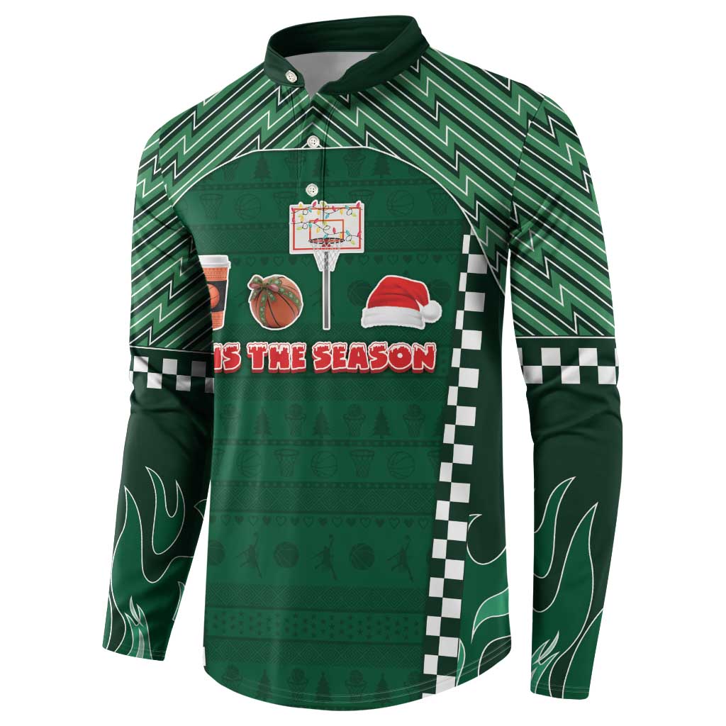 Basketball Christmas Button Sweatshirt Tis The Season - Wonder Print Shop