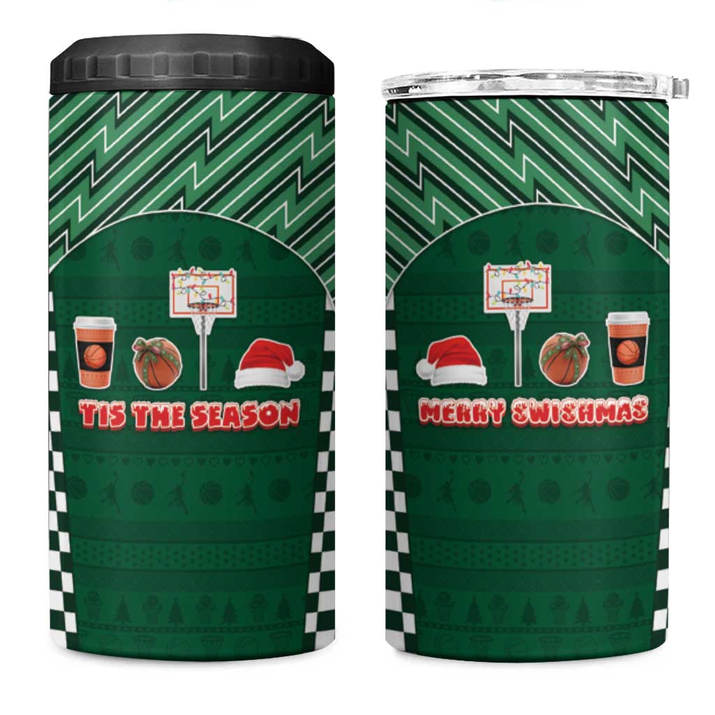 Basketball Christmas 4 in 1 Can Cooler Tumbler Tis The Season - Wonder Print Shop