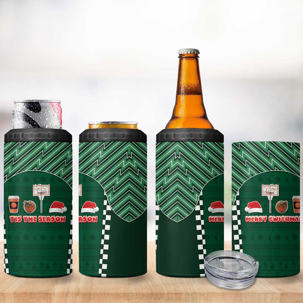 Basketball Christmas 4 in 1 Can Cooler Tumbler Tis The Season - Wonder Print Shop