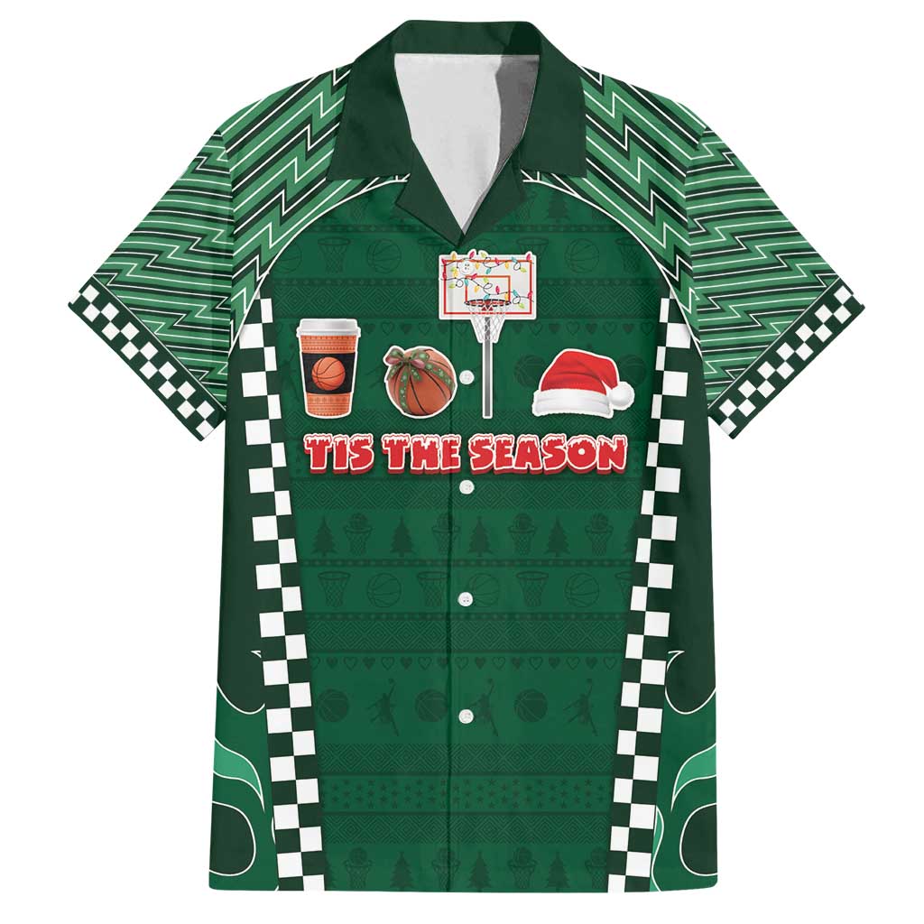 Basketball Christmas Family Matching Long Sleeve Bodycon Dress and Hawaiian Shirt Tis The Season - Wonder Print Shop