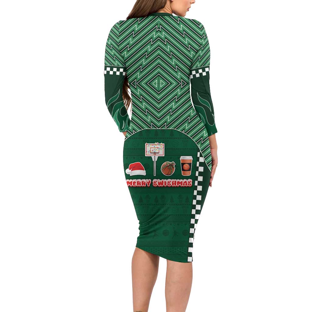 Basketball Christmas Family Matching Long Sleeve Bodycon Dress and Hawaiian Shirt Tis The Season - Wonder Print Shop