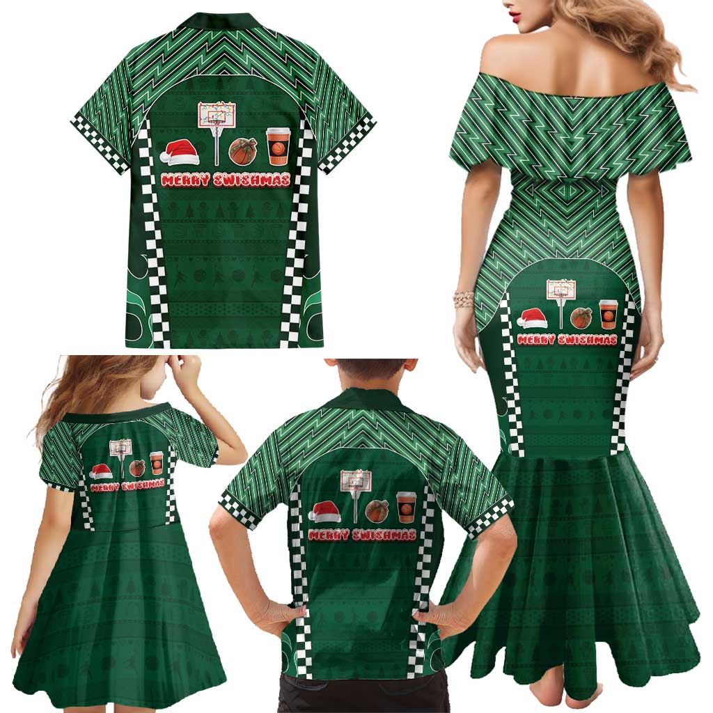 Basketball Christmas Family Matching Mermaid Dress and Hawaiian Shirt Tis The Season - Wonder Print Shop