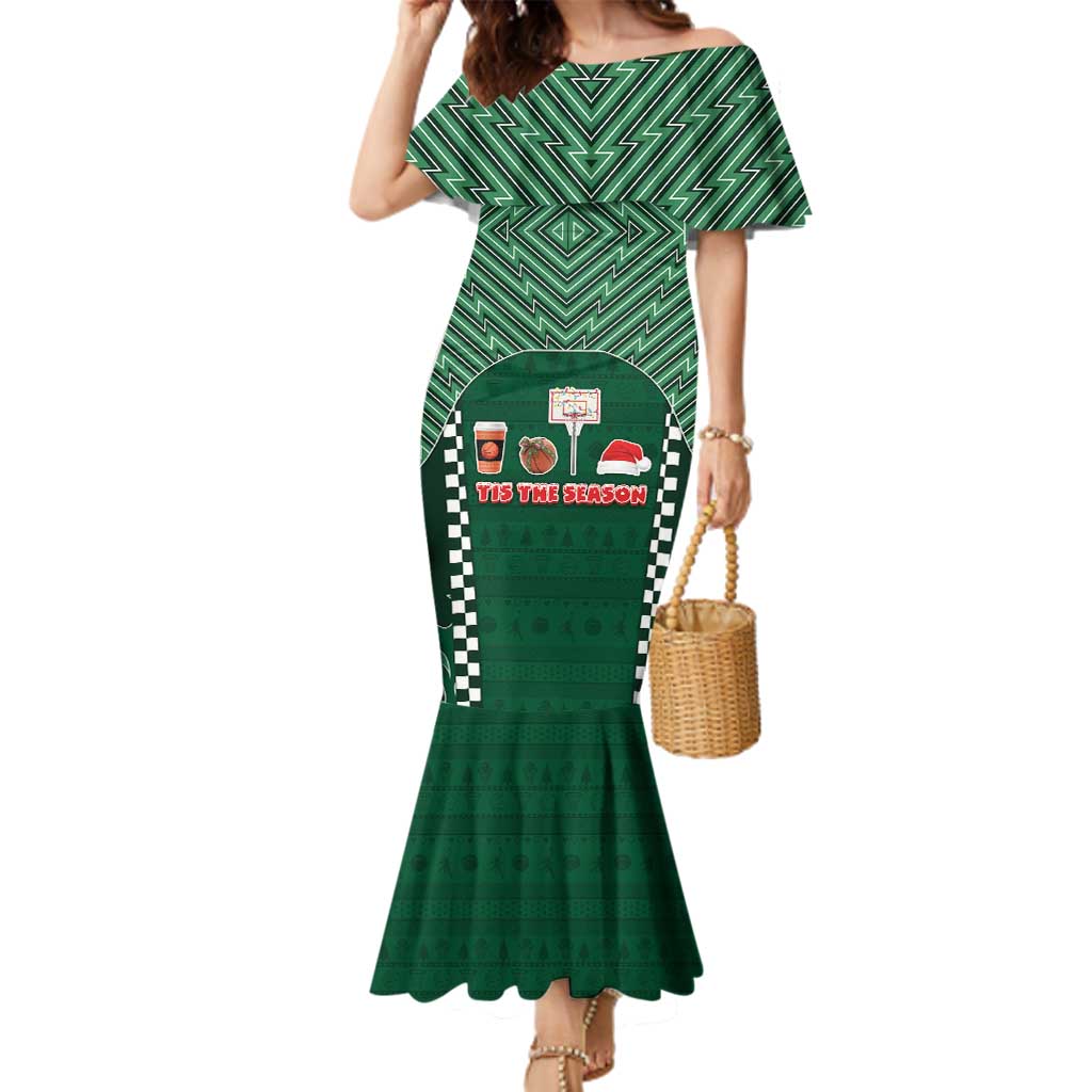 Basketball Christmas Family Matching Mermaid Dress and Hawaiian Shirt Tis The Season - Wonder Print Shop