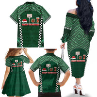 Basketball Christmas Family Matching Off The Shoulder Long Sleeve Dress and Hawaiian Shirt Tis The Season - Wonder Print Shop