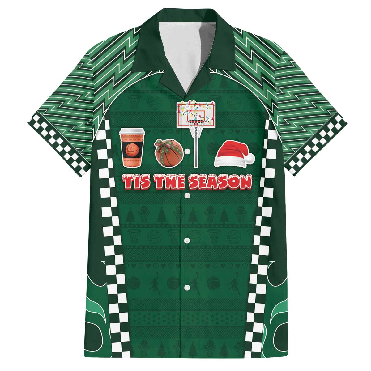 Basketball Christmas Family Matching Off The Shoulder Long Sleeve Dress and Hawaiian Shirt Tis The Season - Wonder Print Shop